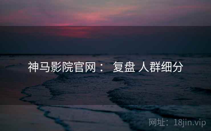 神马影院官网 ： 复盘 人群细分