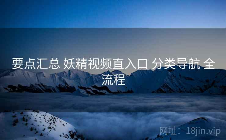 要点汇总 妖精视频直入口 分类导航 全流程